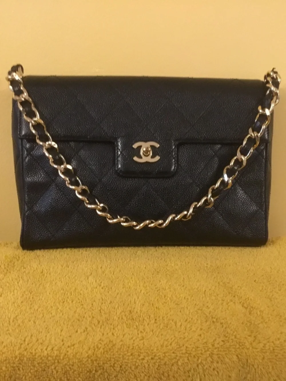 Chanel Black Bag with Gold Chain with Chanel Box